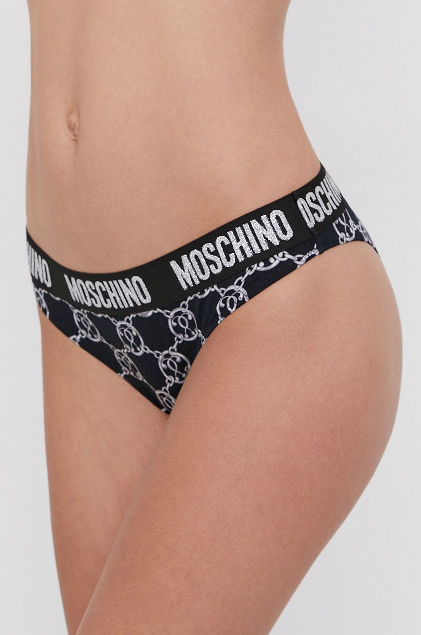 Moschino Underwear Figi kolor srebrny