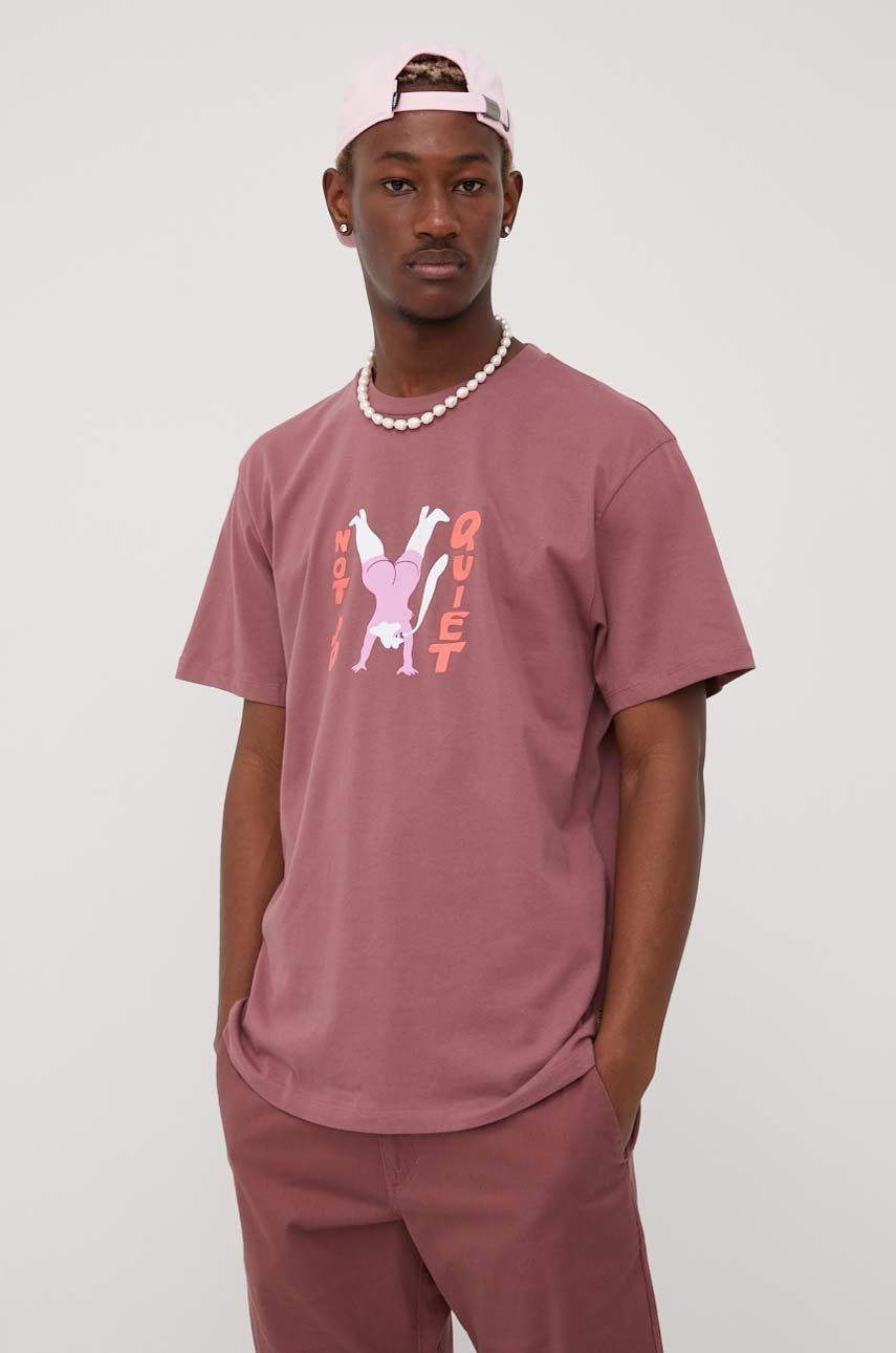 Volcom t-shirt bawełniany kolor fioletowy z nadrukiem rozmiar M,XL,S,L