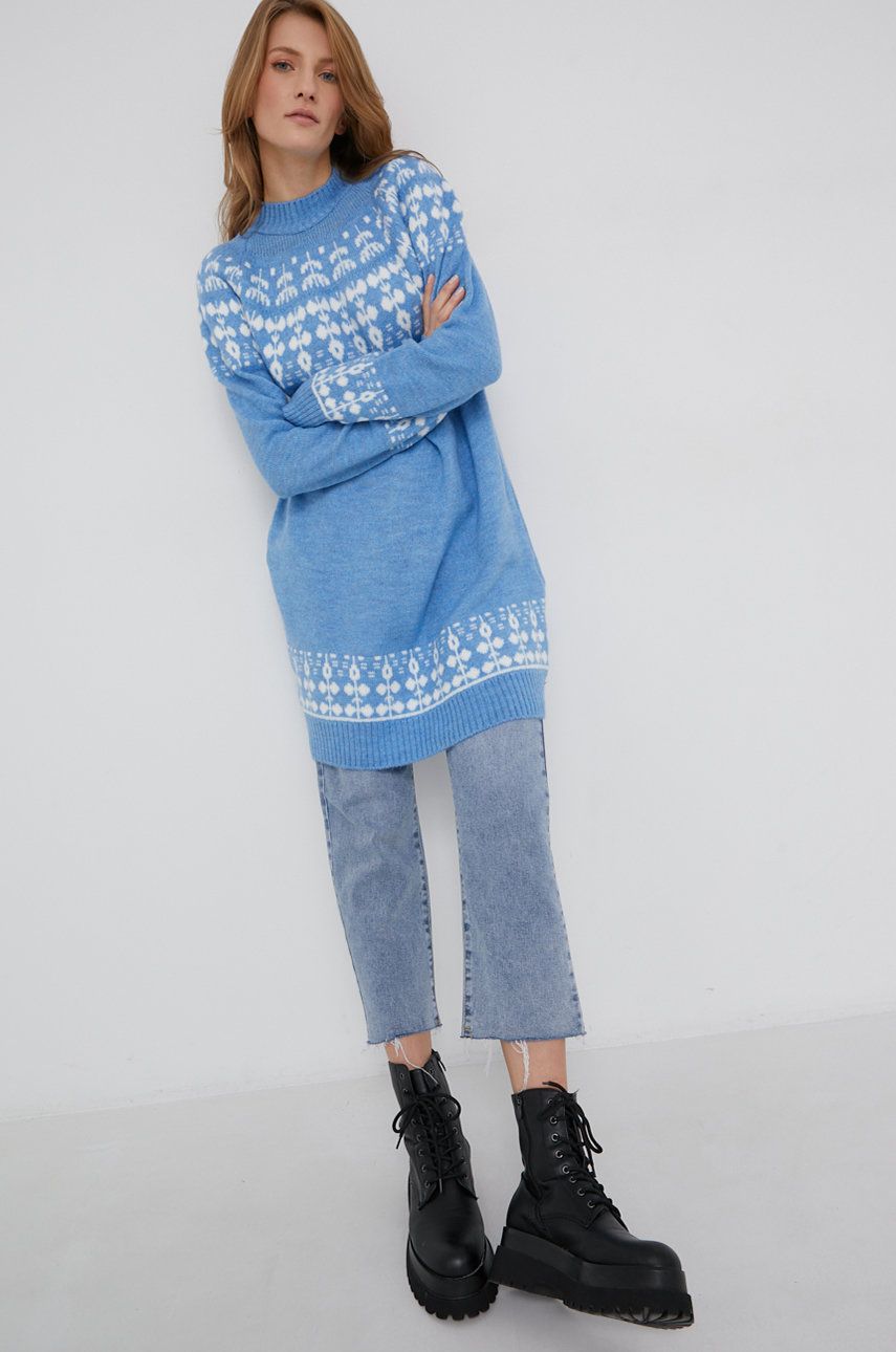 Answear Lab Sweter z wełną damski z półgolfem