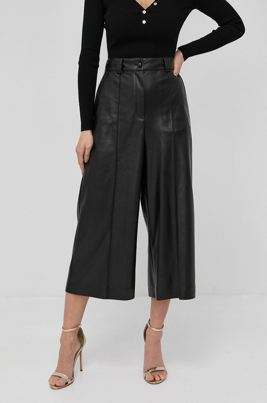 Boss Spodnie damskie kolor czarny fason culottes high waist