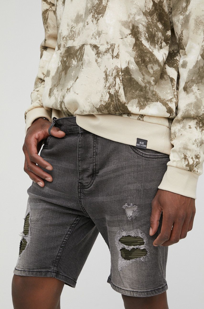 Brave Soul szorty jeansowe męskie kolor szary rozmiar S,M,L,XL
