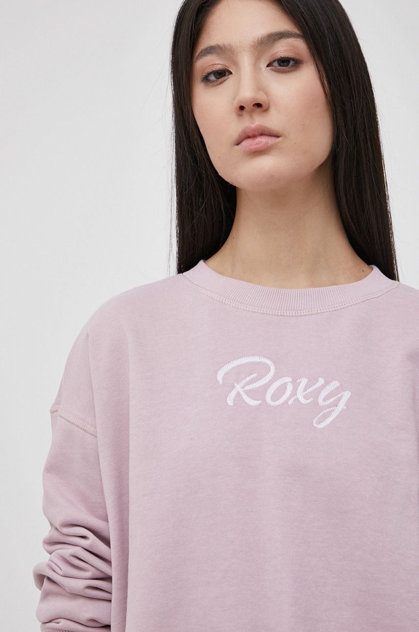 Roxy Bluza damska kolor różowy z aplikacją