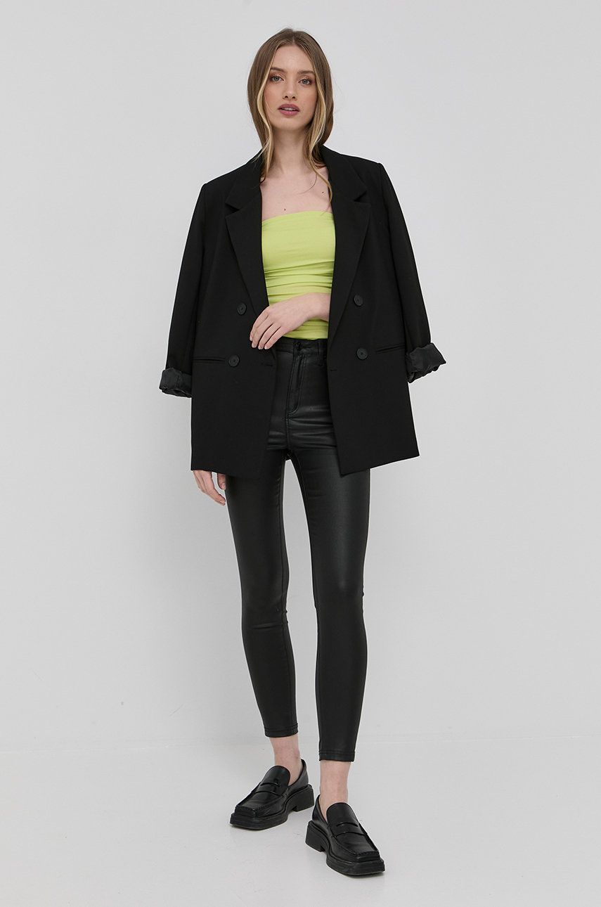 The Kooples spodnie damskie kolor czarny dopasowane high waist