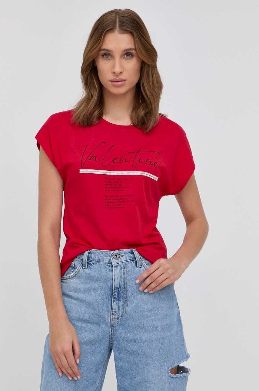 Morgan t-shirt damski kolor czerwony