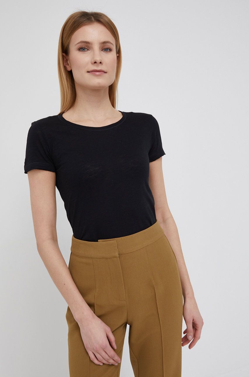 Sisley t-shirt damski kolor czarny