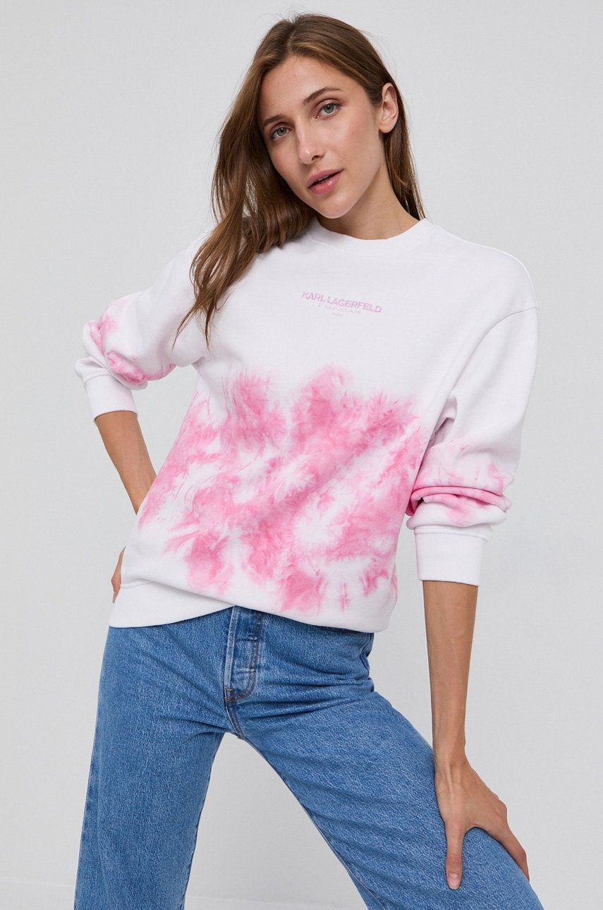 Karl Lagerfeld Bluza damska kolor różowy wzorzysta