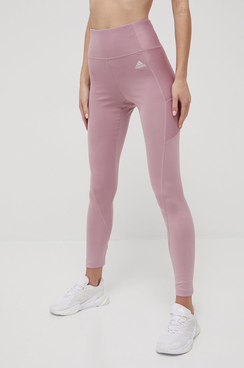 adidas legginsy treningowe x Zoe Saldana damskie kolor fioletowy gładkie