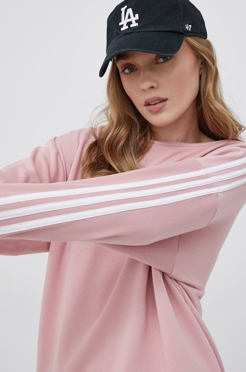 adidas bluza damska kolor różowy z aplikacją
