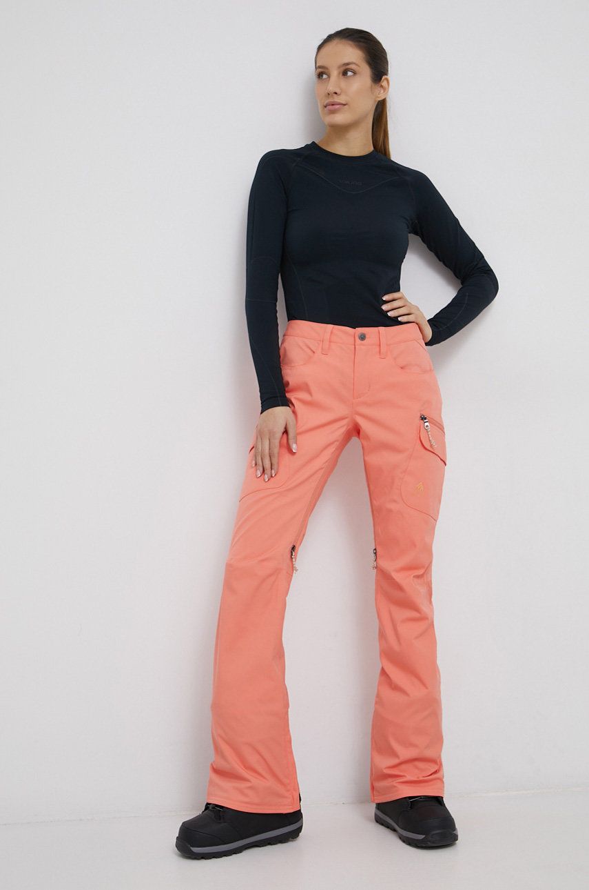Burton Spodnie damskie kolor pomarańczowy
