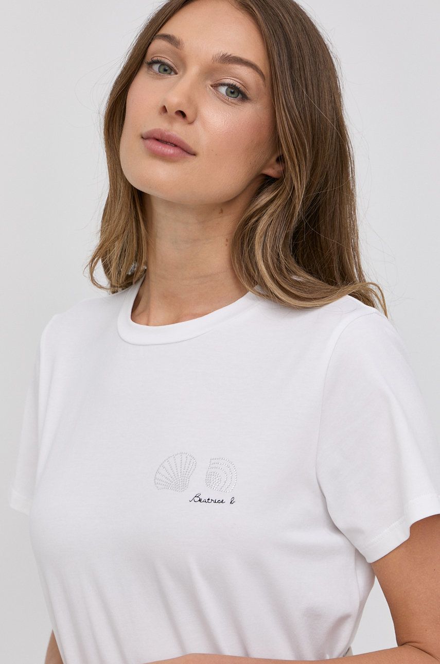 Beatrice B t-shirt damski kolor biały