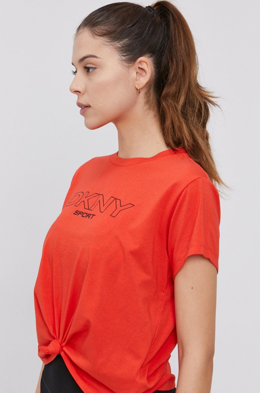 Dkny T-shirt damski kolor czerwony