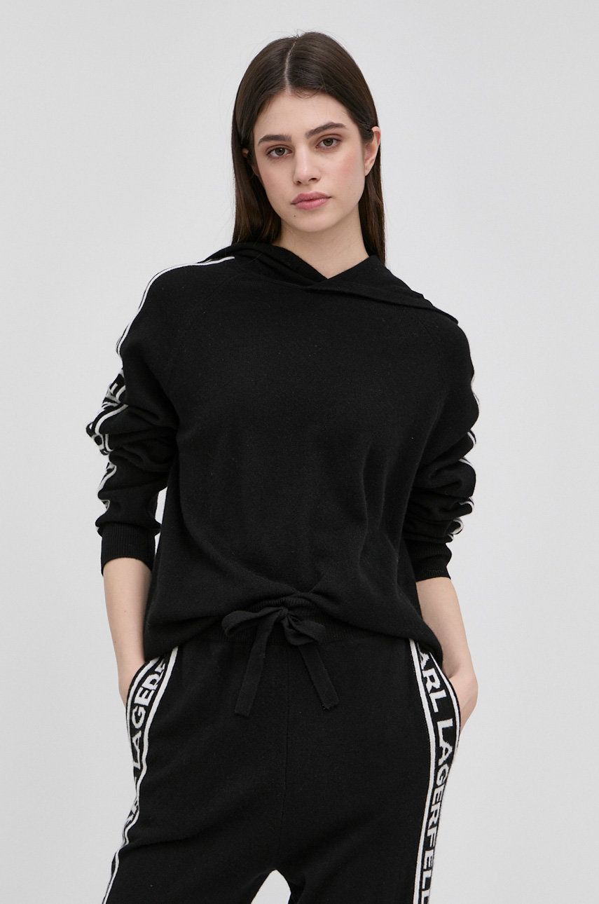 Karl Lagerfeld sweter kaszmirowy damska kolor czarny