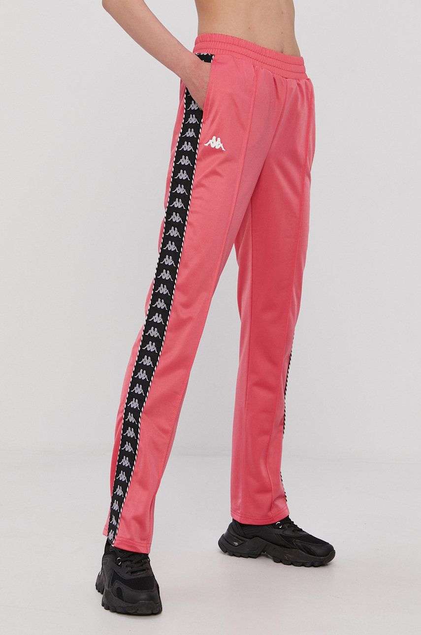 Kappa Spodnie damskie kolor różowy z aplikacją