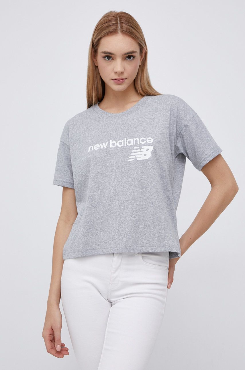 New Balance T-shirt damski kolor szary