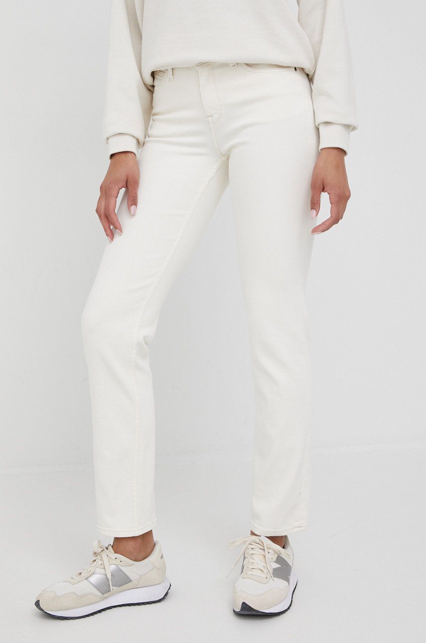 Lee jeansy MARION STRAIGHT ECRU damskie medium waist rozmiar 26/31,27/31,28/31,29/31,30/31