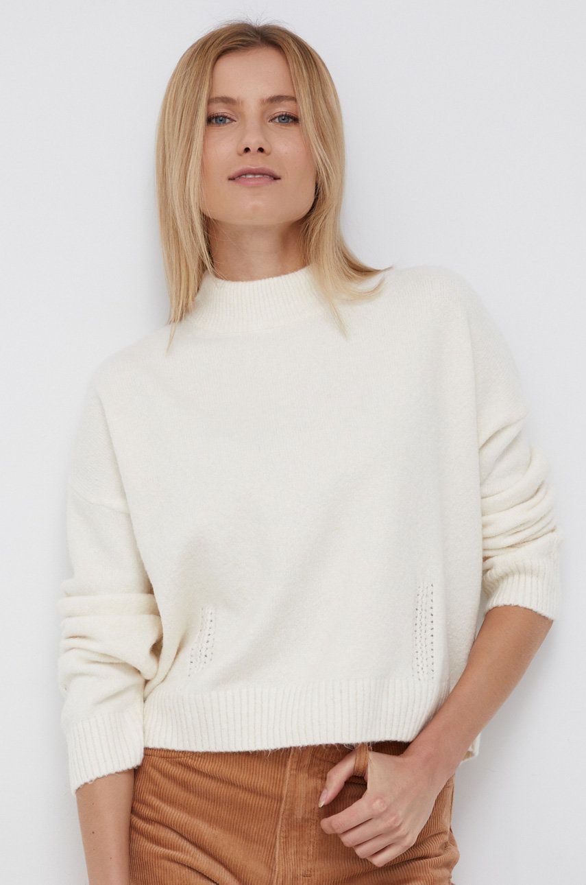 Pepe Jeans Sweter damski kolor biały z półgolfem