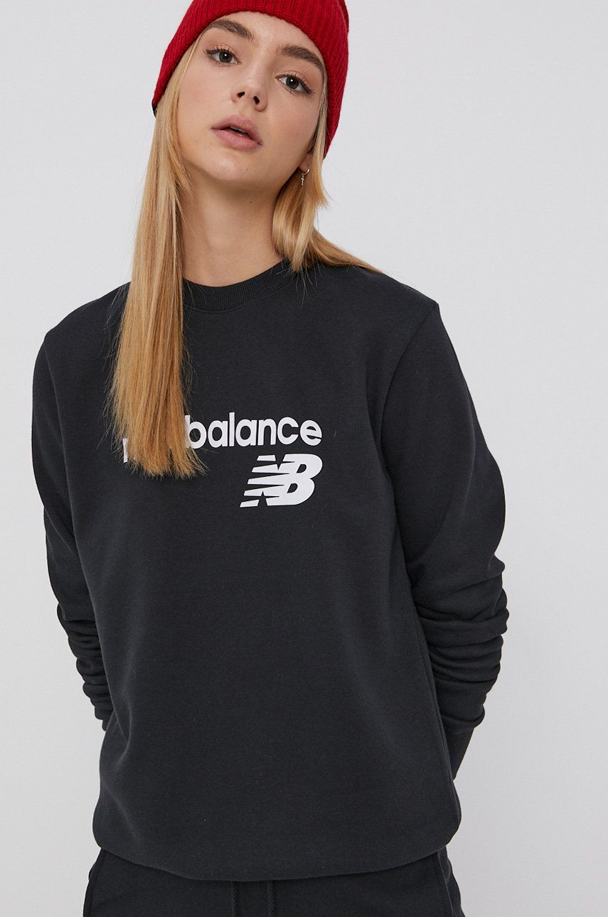 New Balance Bluza damska kolor czarny z nadrukiem