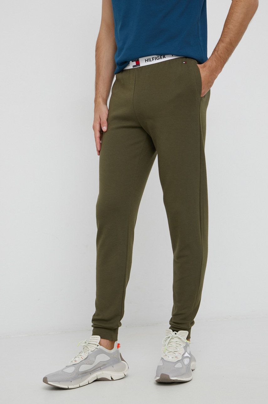 Tommy Hilfiger Spodnie damskie kolor zielony gładkie
