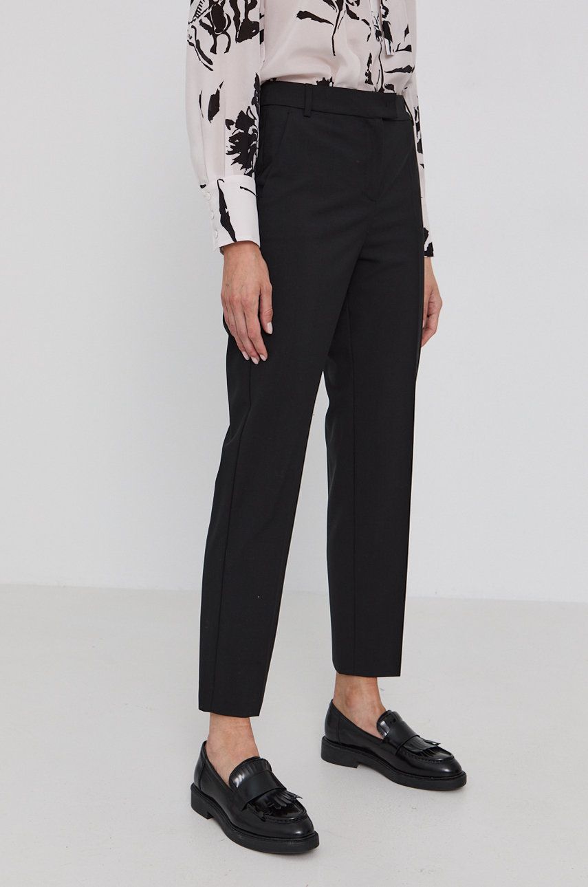 MAX&Co. Spodnie DORIA damskie kolor czarny proste medium waist