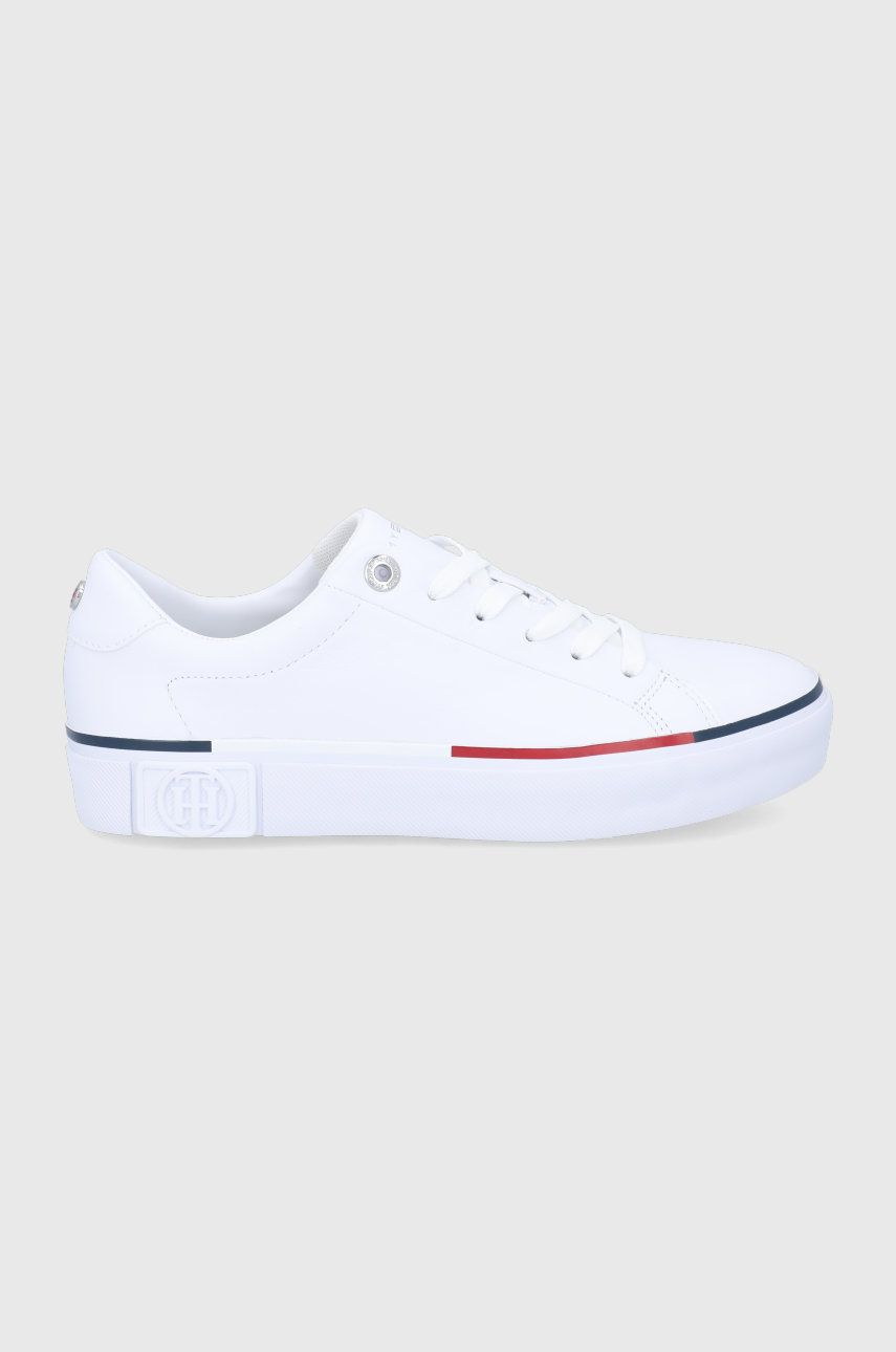 Tommy Hilfiger buty skórzane kolor biały 2 Tommy Hilfiger buty skórzane kolor biały