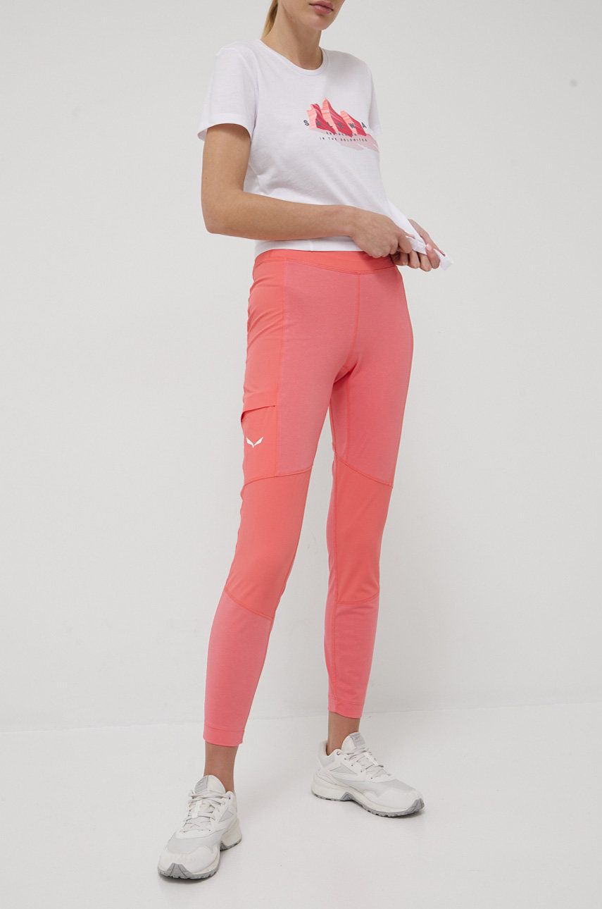 Salewa legginsy sportowe Lavaredo damskie kolor różowy