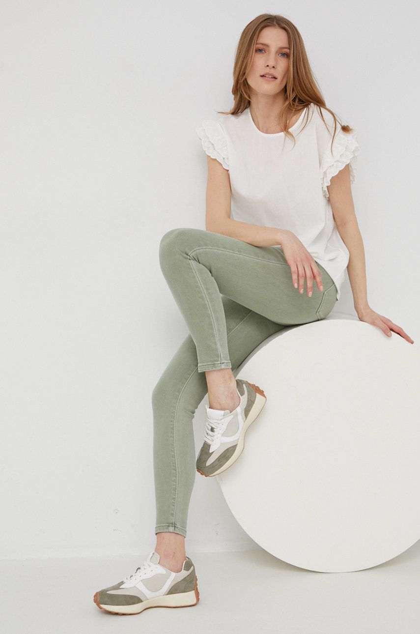 Answear Lab spodnie damskie kolor zielony dopasowane medium waist rozmiar XS,XL,L,M,S