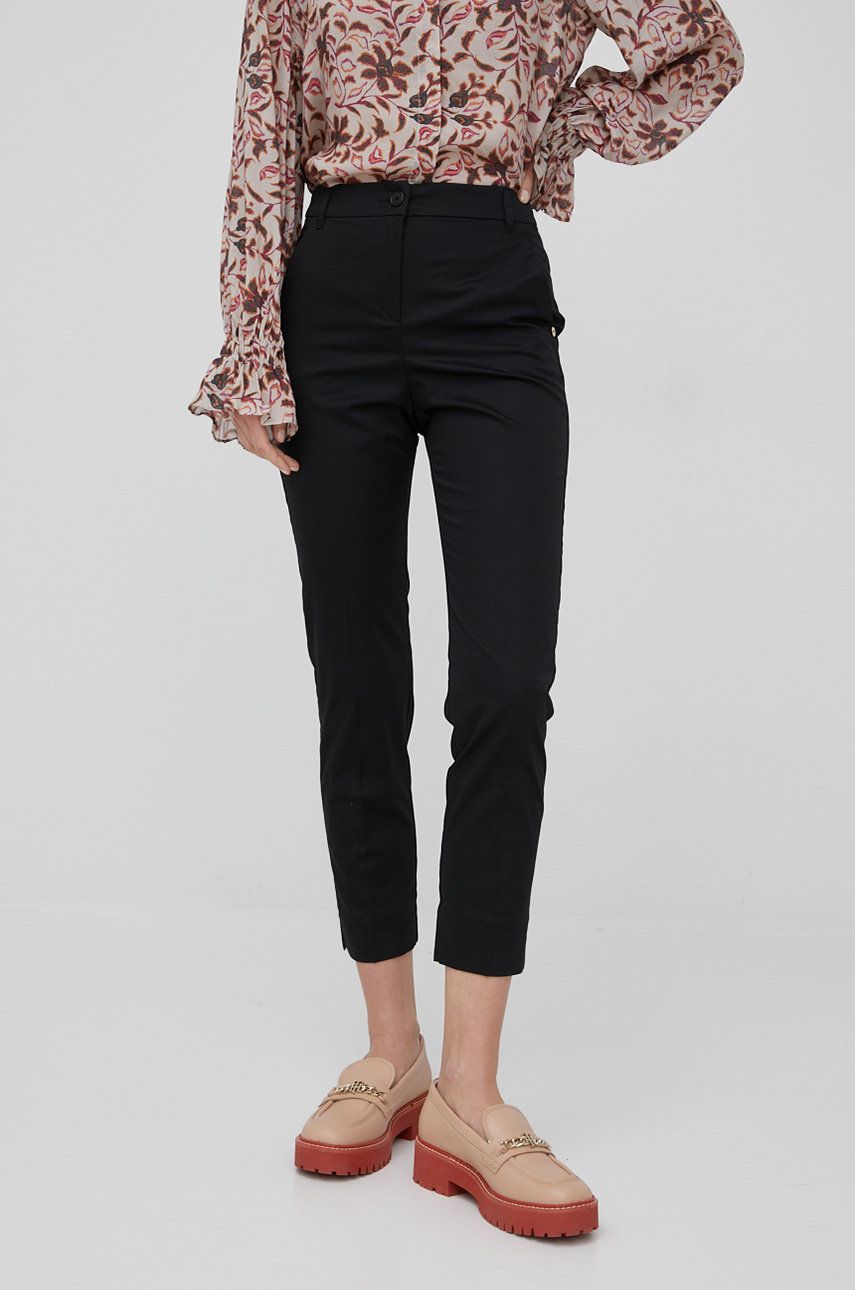 Pennyblack spodnie damskie kolor czarny fason cygaretki high waist