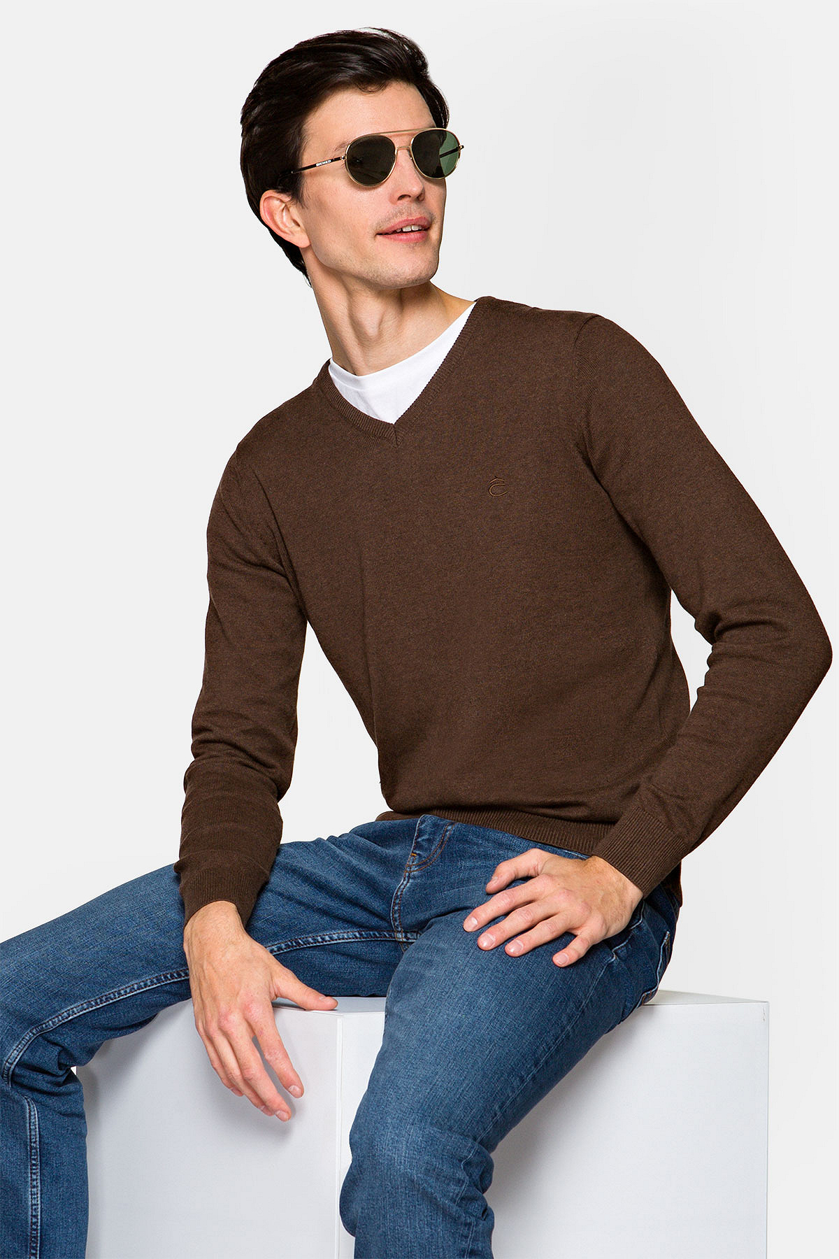 Sweter Brązowy Valerio rozmiar 2XL; L; M; XL