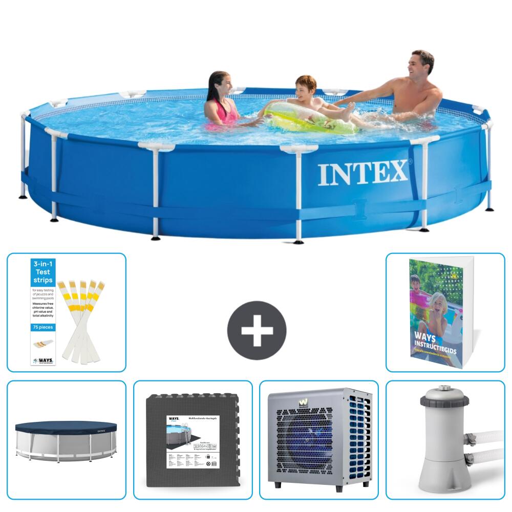 INTEX Basen ze stelażem Okrągły - 366x76 cm - 7-częściowy S156