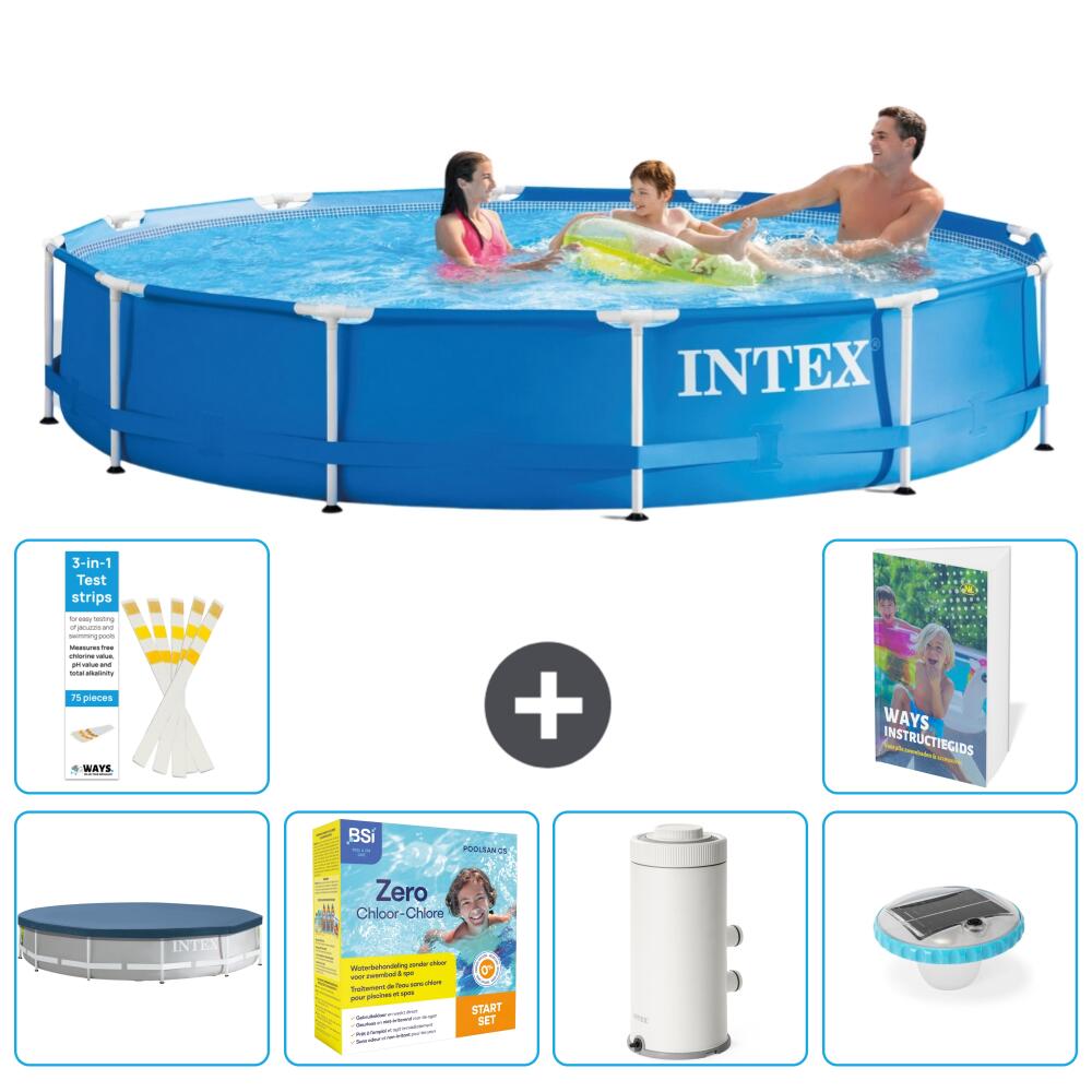 INTEX Basen ze stelażem Okrągły - 366x76 cm - 7-częściowy S32