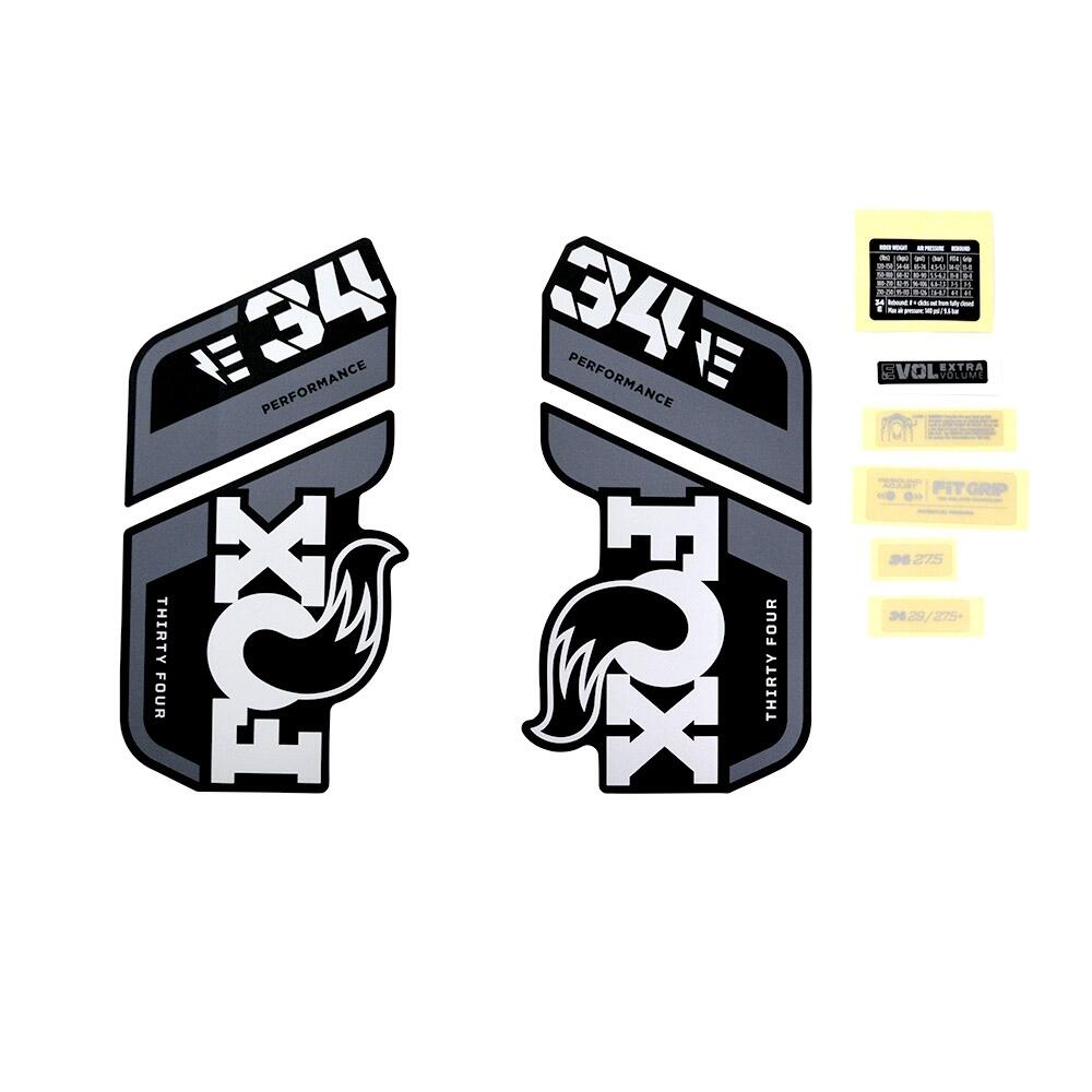 Zestaw naklejek transferowych Fox 2021, 34, E-Bike+, P-S, Logo, Background