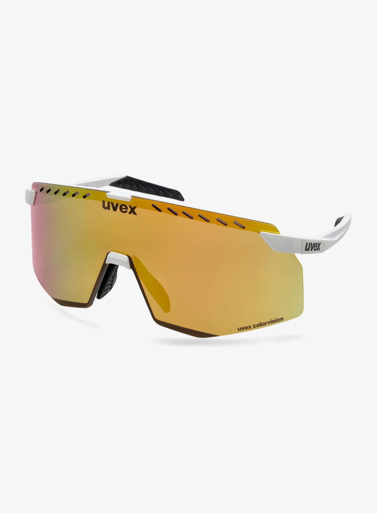 Okulary rowerowe Uvex Pace Stage CV - white matt/mir.gold