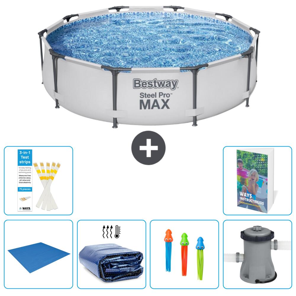 BESTWAY Basen Steel Pro MAX Okrągły - 305x76 cm - 7-częściowy S46