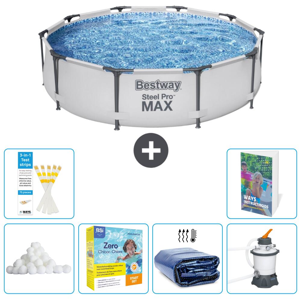 BESTWAY Basen Steel Pro MAX Okrągły - 305x76 cm - 7-częściowy S75