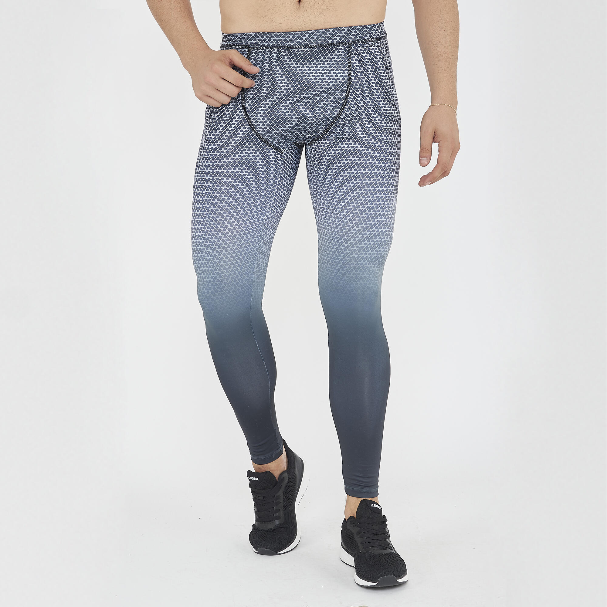 Legginsy treningowe PIRAMID męskie czarne szare