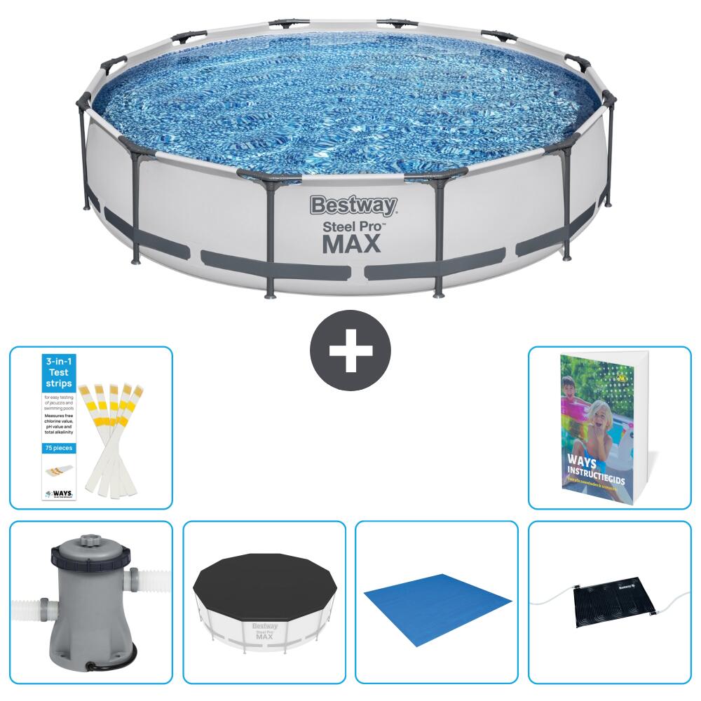 BESTWAY Basen Steel Pro MAX Okrągły - 366x76 cm - 7-częściowy S214