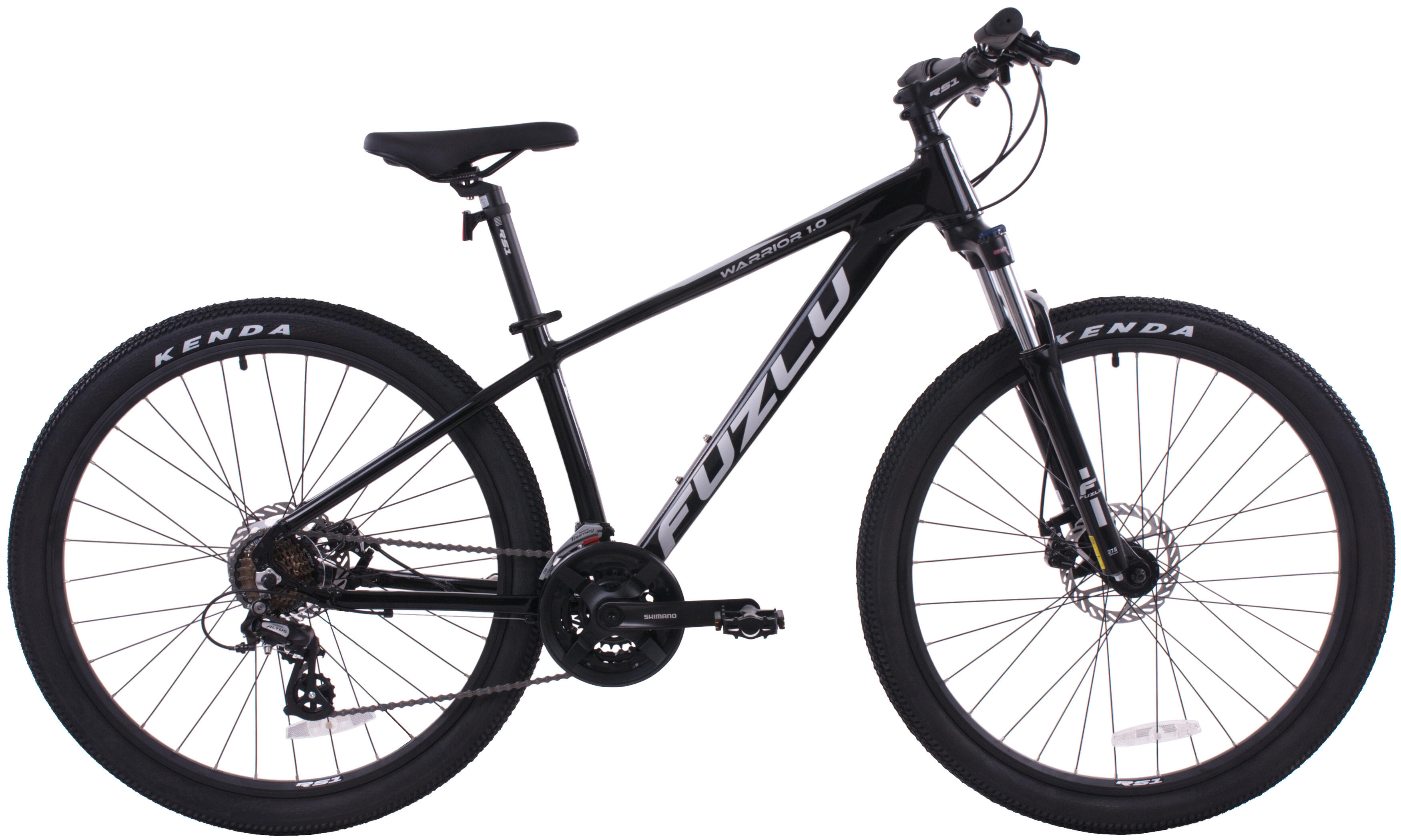Rower górski 27,5” marka Fuzlu Warrior 1.0 15 czarno-srebrny połysk