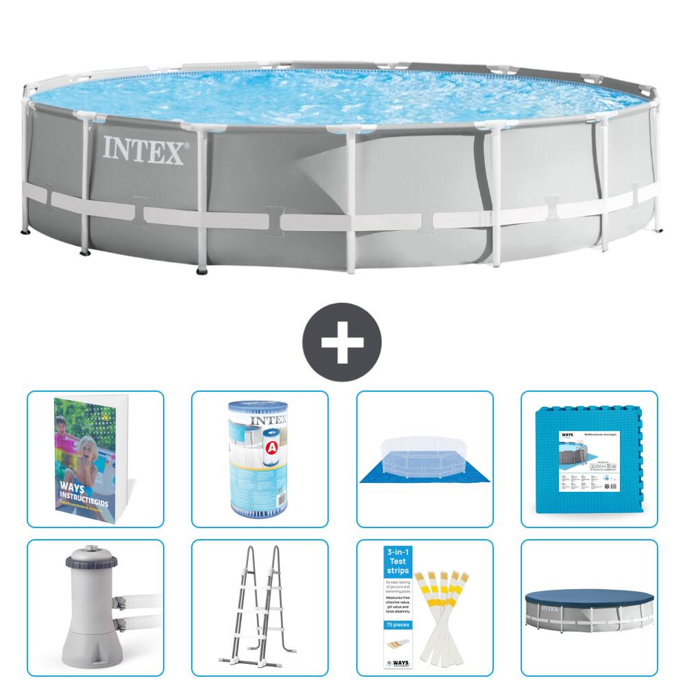 INTEX Basen Prism Frame Okrągły - 457x107 cm - 9-częściowy S602