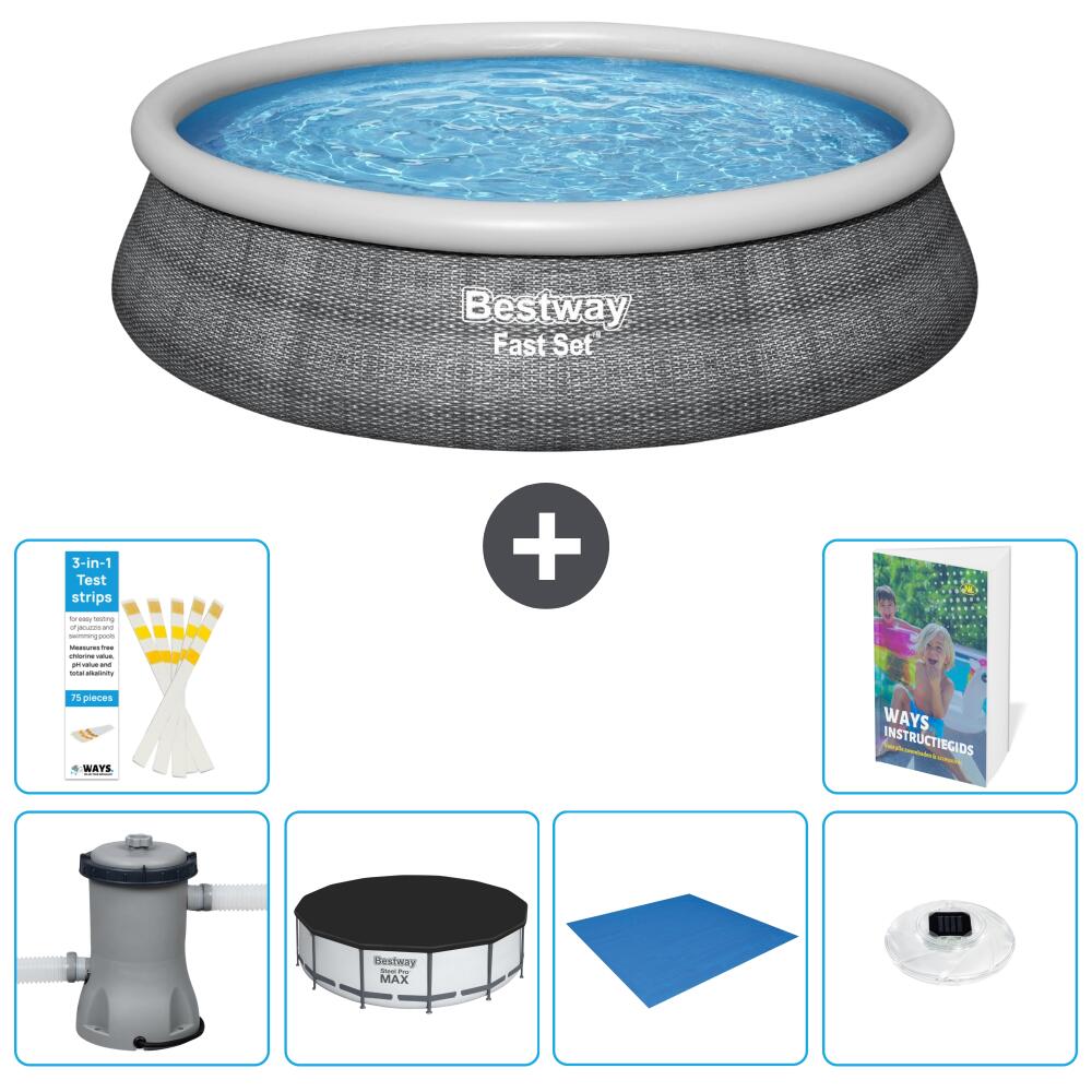 BESTWAY Basen Fast Set Okrągły - 457x84 cm - 7-częściowy S248