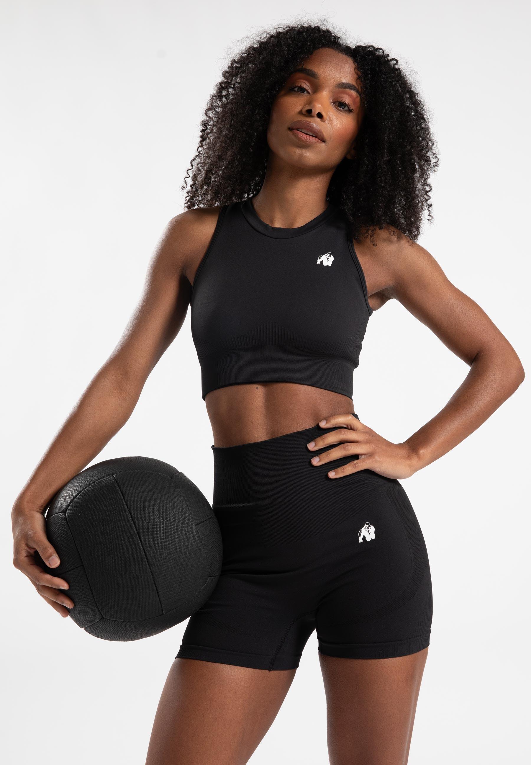 Olivia Bezszwowe Crop Top - Czarny