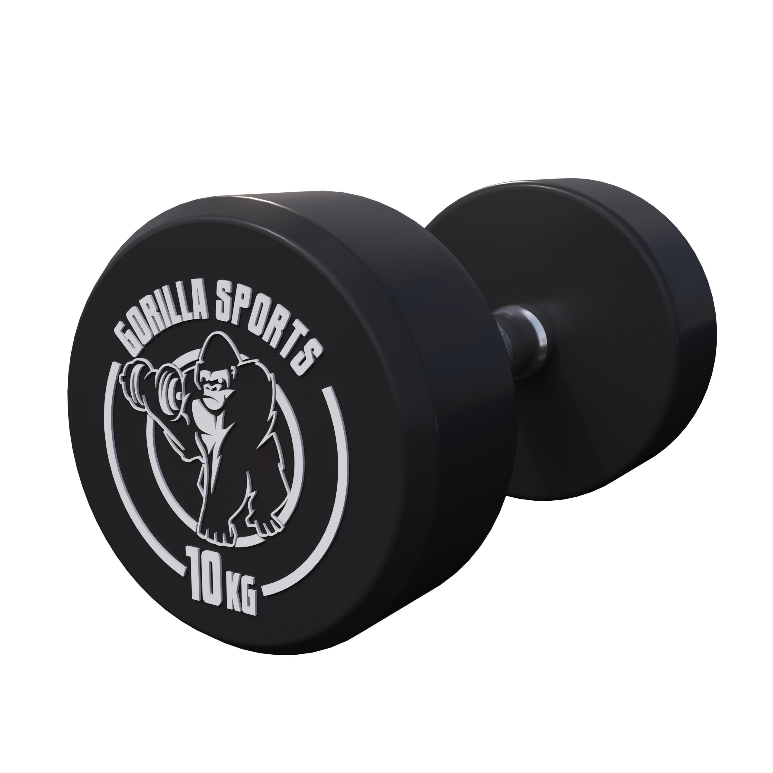 Hantla stała 10 kg żeliwna gumowana profesjonalna Gorilla Sports