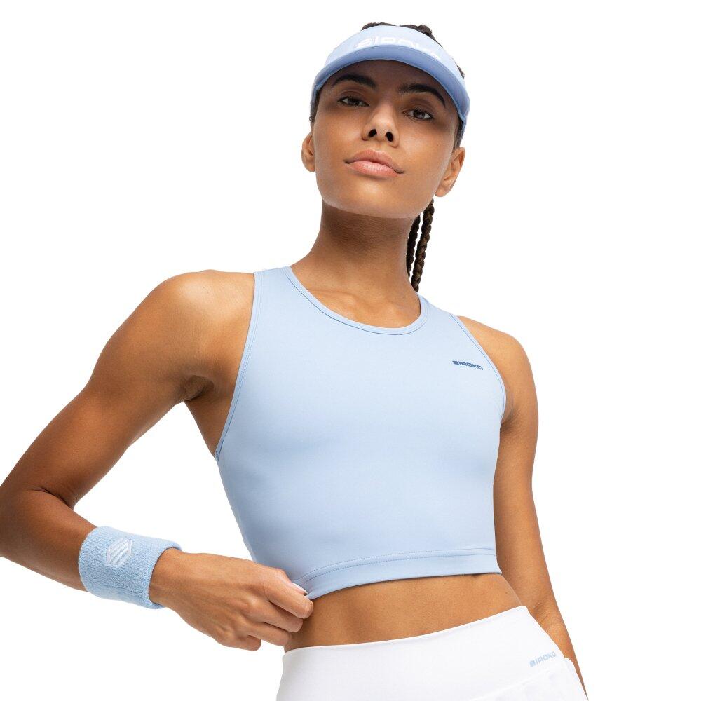 Damski kompresyjny crop top tenisowy Siroko NetMuve Light Blue