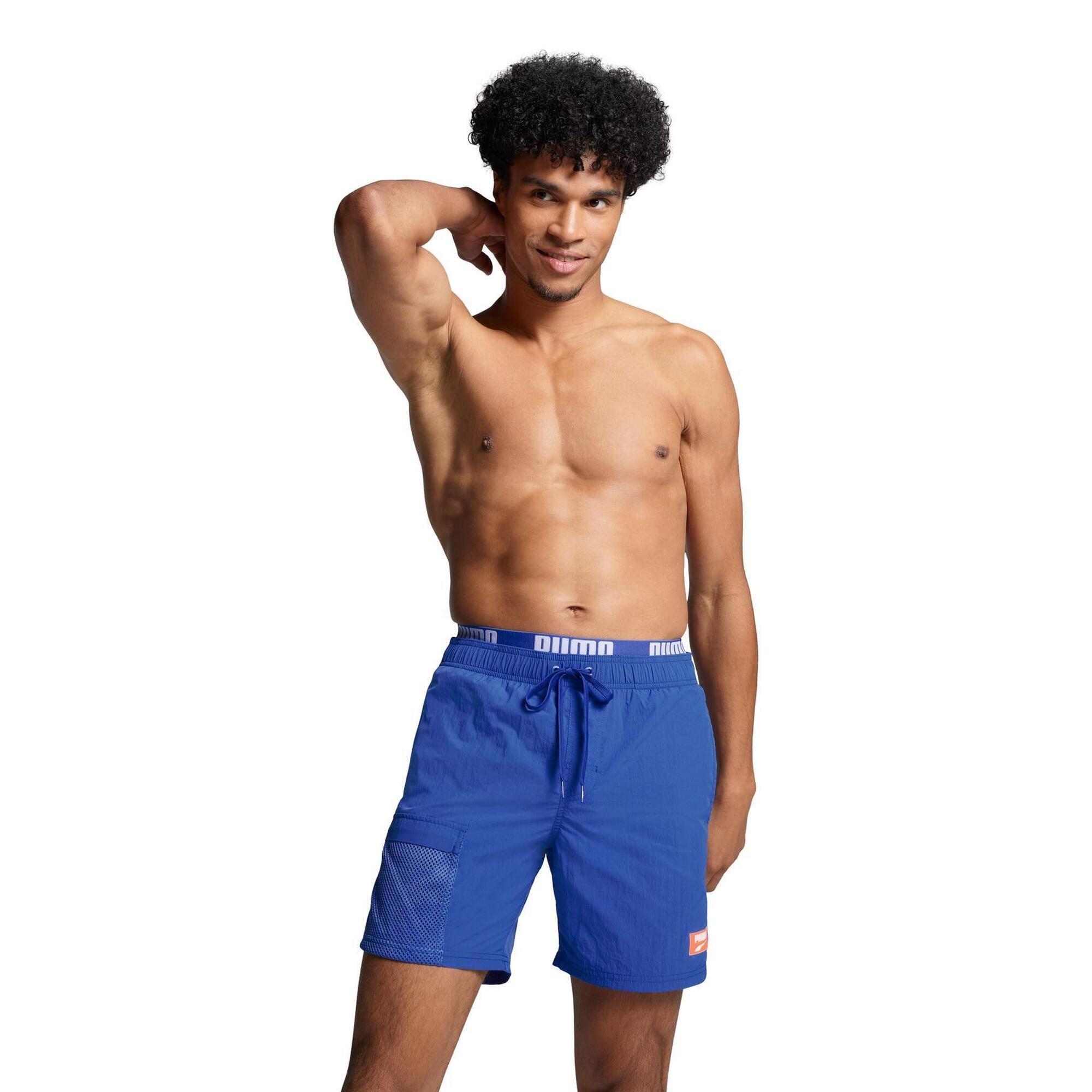 Kąpielówki męskie Puma  Utility Mid Shorts  Benjamin Blue