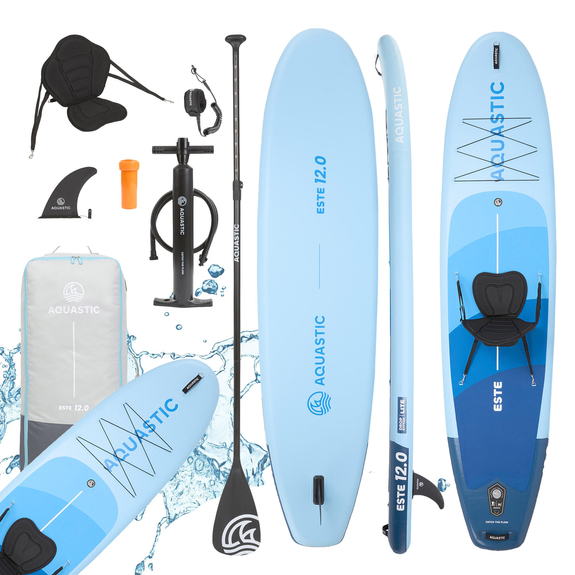 Deska SUP AQUASTIC Este 12'0 Zestaw z siedziskiem