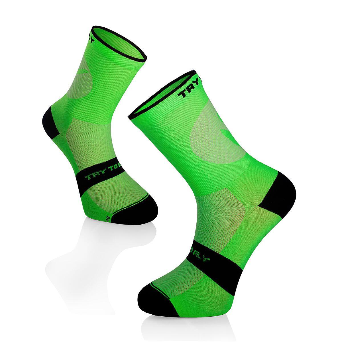 Skarpety rowerowe SKARPETKI ROWEROWE LEKKIE Fluo Green