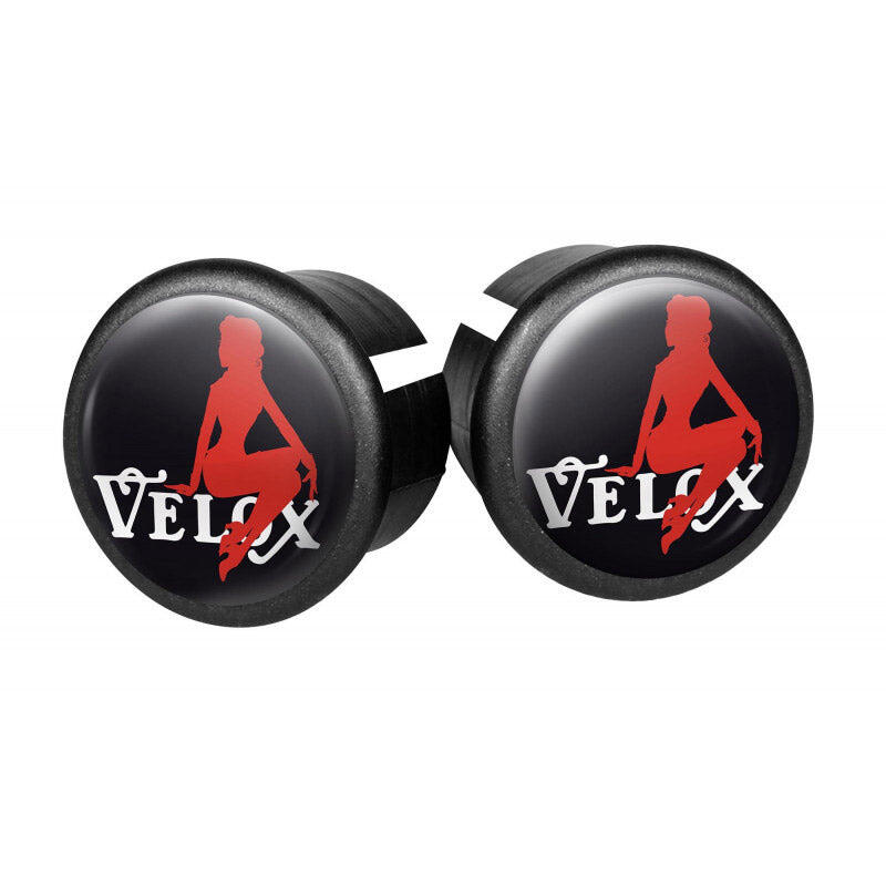 Zaślepki kierownicy Velox Pin-up (2 szt.) - Czarny
