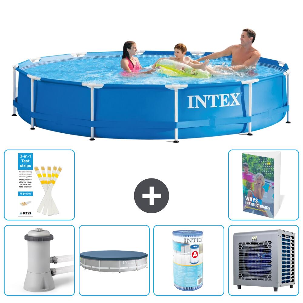 INTEX Basen ze stelażem Okrągły - 366x76 cm - 7-częściowy S203
