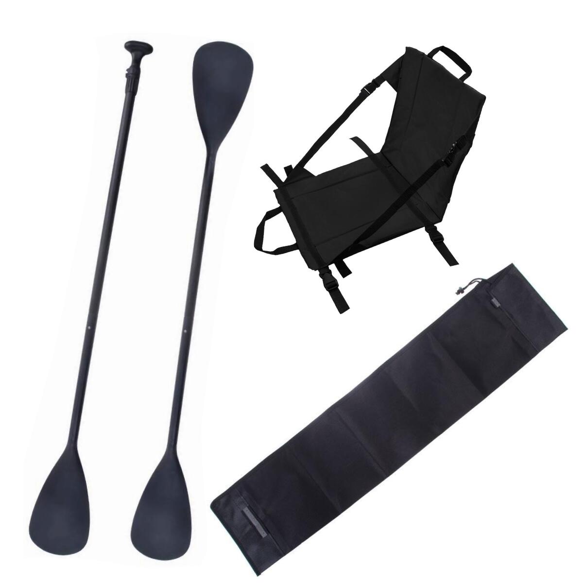 Zestaw Wiosło + Siedzisko Kajakowe John Paddle do Deski SUP Czarne + pokrowiec