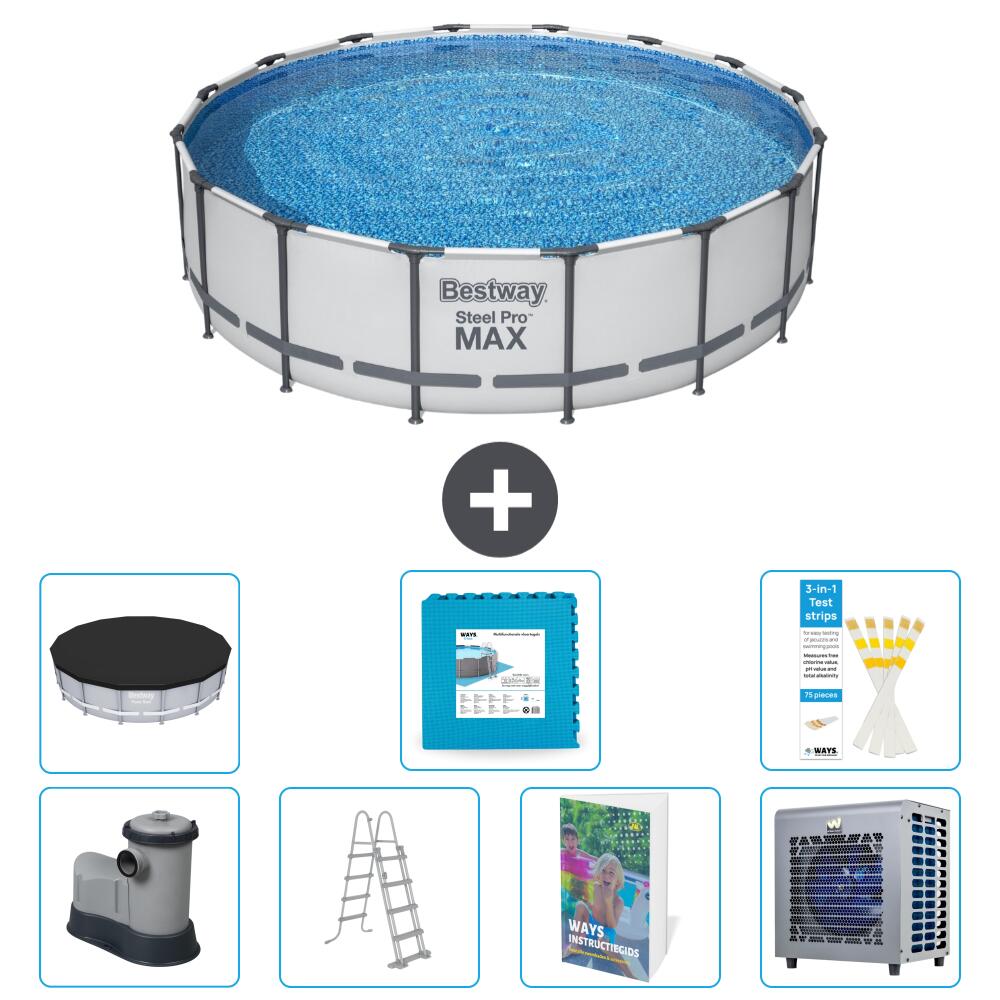 BESTWAY Basen Steel Pro MAX Okrągły - 488x122 cm - 8-częściowy S601