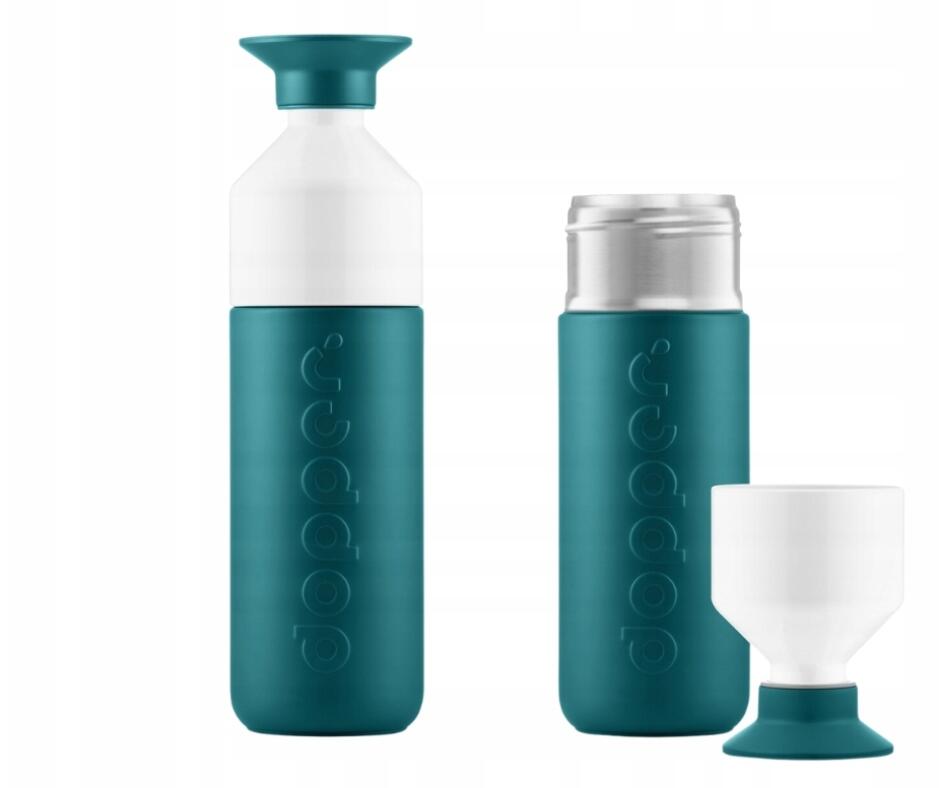 Butelka termiczna Dopper Green Lagoon 350 ml z kubkiem